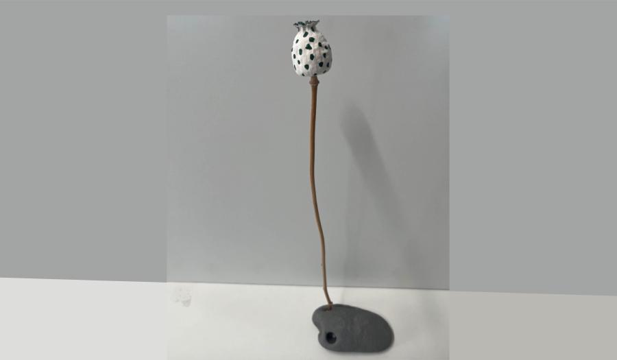 2023, wire, plant material, and acrylic paint, 1.5 x 2.5" – 16.5 x 4.5"