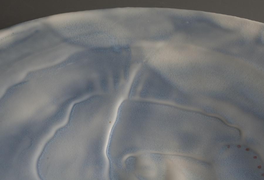 2015/16, porcelain clay with underglaze and glaze,detail, 2"H x 18" diameter