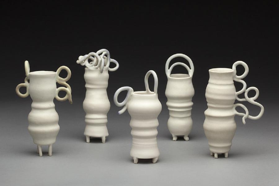 1998 - 2016, porcelain clay with glaze, 4" - 10" H, Collection of the Hermitage State Museum, St Petersburg, Russia