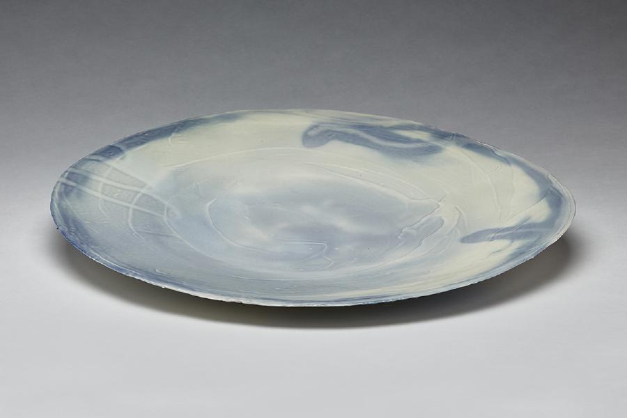 2015/16, porcelain clay with underglaze and glaze, 2"H x 20" diameter