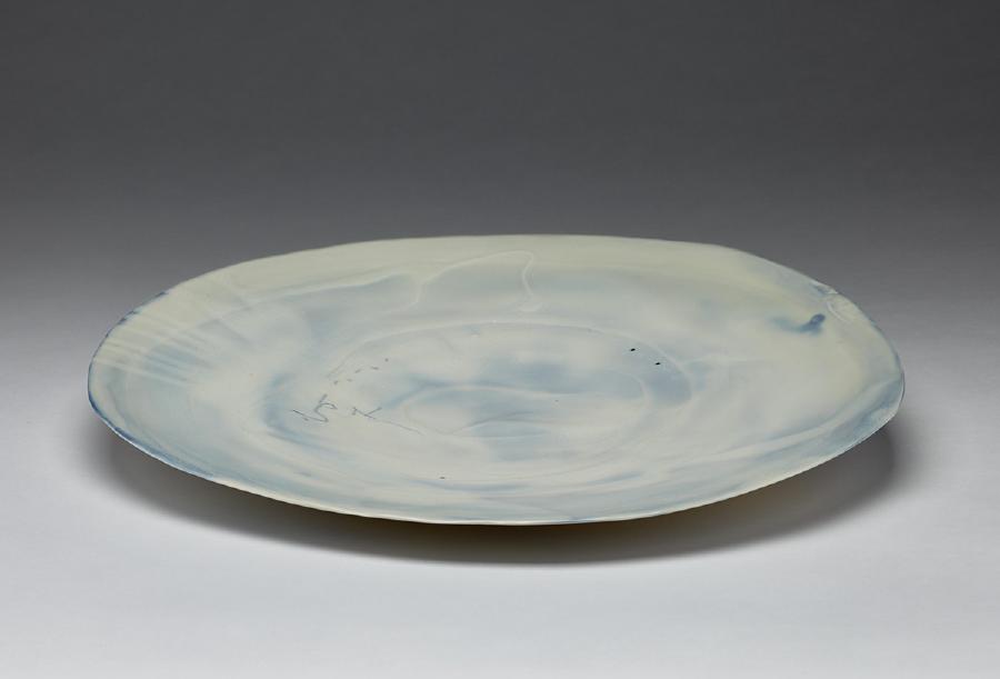 2015/16, porcelain clay with underglaze and glaze, 2"H x 20" diameter