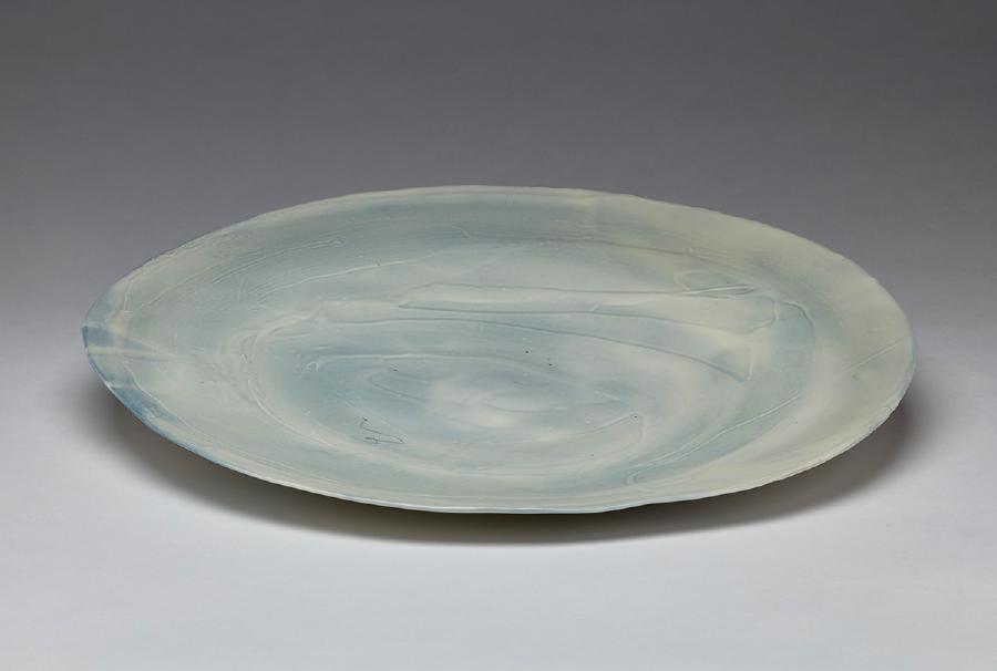 2015/16, porcelain clay with underglaze and glaze, 2"H x 20" diameter