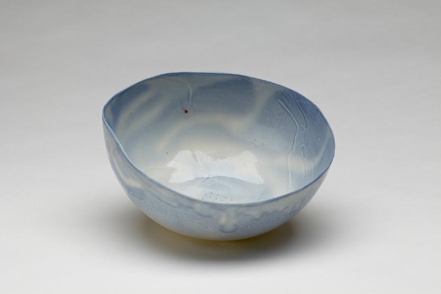 2010-2016, porcelain clay with underglaze and glaze, 3"H x 7" diameter