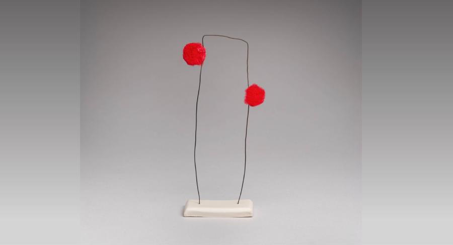 1.5"w and 3.5" high, felt, and wire