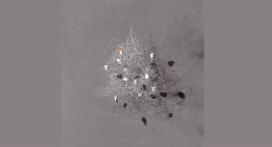 2015, wire, paint, and rose petals, 28 x 24 x 15", Collection Temple University, Philadelphia, PA